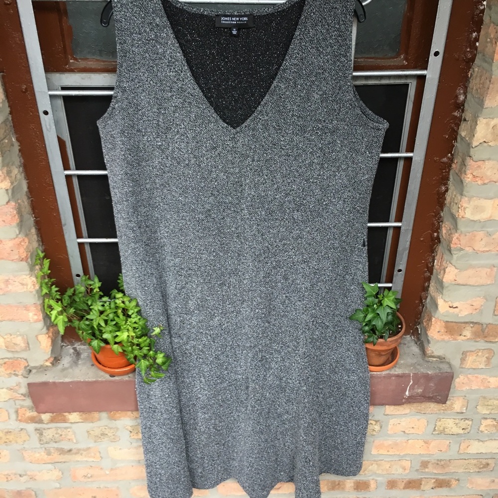 Jones New York textured sleeveless flare hem dress